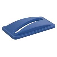 Deksel Rubbermaid Slim Jim Vented inwerpopening voor papier blauw - thumbnail