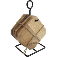 Gifts Amsterdam onderzetters set Karin 19 cm hout 5 stuks - thumbnail