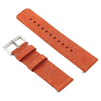Canvas nylon bandje Fitbit Versa 1 / 2 & Lite - Licht Oranje - thumbnail