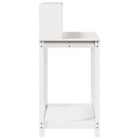 VidaXL Oppottafel met schappen 108x50x109,5 cm massief grenenhout wit - thumbnail