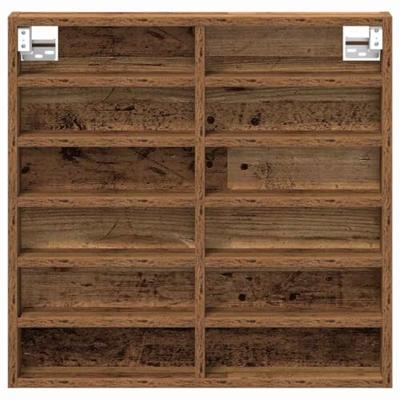 Vitrinekast met plank Oudhout 60 x 8,5 x 58 cm Bewerkt hout