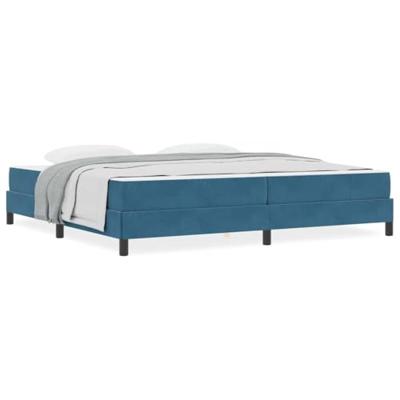 Boxspringbed met matras Donkerblauw 200 x 200 cm Fluweel