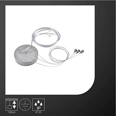 SLV Ophangset 1,5m voorMedo 2-lichts grijs - 135254