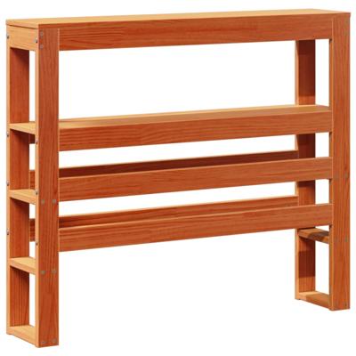 Bedframe met hoofdbord massief grenenhout wasbruin 160x200 cm