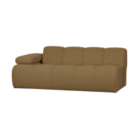 Woood Mojo 2-zits bank arm links bouclé Geel/Bruin Melange - thumbnail