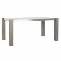 Eettafel DKD Home Decor Kristal Grijs Aluminium Ek Gehard glas (162 x 92 x 74 cm) - thumbnail