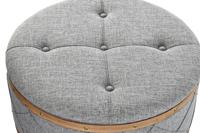 Kruk DKD Home Decor Natuurlijk Hout Polyester Lichtgrijs (80 x 80 x 43 cm) - thumbnail