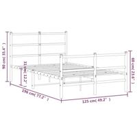 Bedframe met hoofd- en voeteneindemetaal wit 120x190 cm - thumbnail