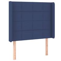 Hoofdbord met randen 103x16x118/128 cm stof blauw - thumbnail