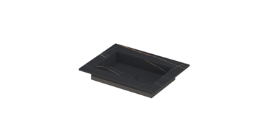 INK Post Wastafel Keramische Slab Envelop Bak Zonder Kraangat - 600x450x10 mm - Lauren Black Mat