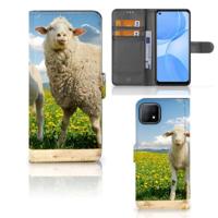 OPPO A73 5G | Telefoonhoesje | Met pasjeshouder | Schaap en Lammetje - thumbnail