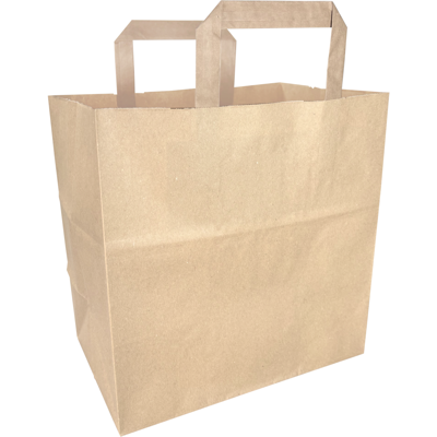 Tas | Papier | platte handgreep | 26x 16x26cm | draagtas | bruin | 400 stuks