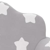 Kinderbank 2-zits met sterren zacht pluche lichtgrijs - thumbnail