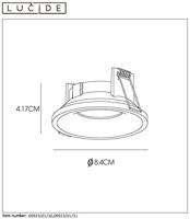 Lucide ZIVA - Inbouwspot Badkamer - Ø 8,4 cm - 1xGU10 - IP44 - Zwart - thumbnail