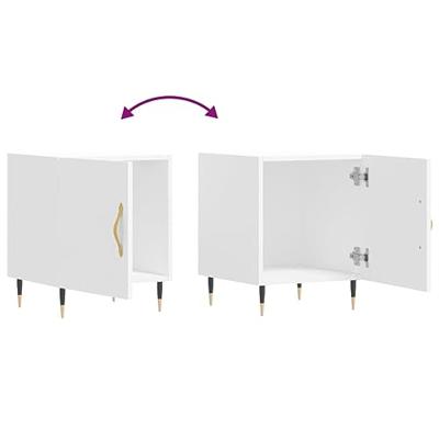 Nachtkastjes 2 st 40x40x50 cm bewerkt hout wit