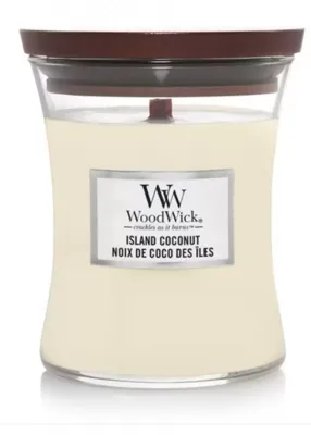 Woodwick Island Coconut Medium Candle