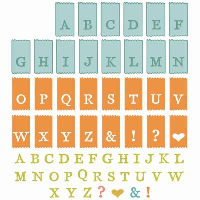 Sizzix • clear stamp set a5 with framelits die tab stamp alpha 70pcs