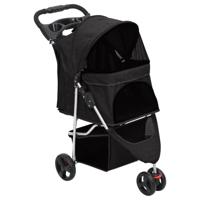 Hondenwagen inklapbaar 80x46x98 cm oxford stof zwart - thumbnail