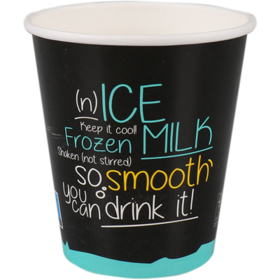 Depa | Milkshakebeker | ICE is (N)ICE | Karton + PE | 300ml | 12oz | zwart/lichtblauw | 1000 stuks