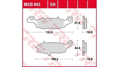 TRW -lucas remblokken "mcb 843" brake pad mcb 843 organic standard