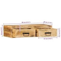 Tv-meubel wandmontage 80x30x19 cm massief ruw mangohout - thumbnail