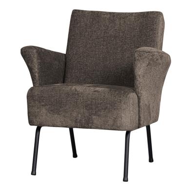 WOOOD Fauteuil 'Muse' Chenille, kleur Grijs/Bruin
