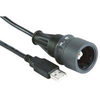 Bulgin PXP6040/B/2M00 PXP6040/B/2M00 USB-kabel aan beide zijden vergrendelbaar Type B (vergrendeling) naar type A 1 stuk(s) - thumbnail