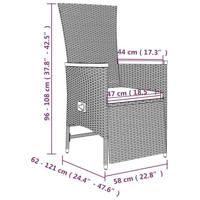 9-delige Tuinset met kussens poly rattan grijs - thumbnail