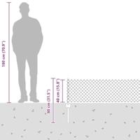 VidaXL Hek met paal zilver 0,4 x 25 m staal - thumbnail