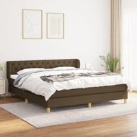 Boxspring met matras stof donkerbruin 160x200 cm - thumbnail