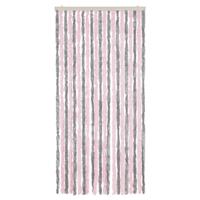 VidaXL Vliegengordijn 90x220 cm chenille zilvergrijs en roze - thumbnail