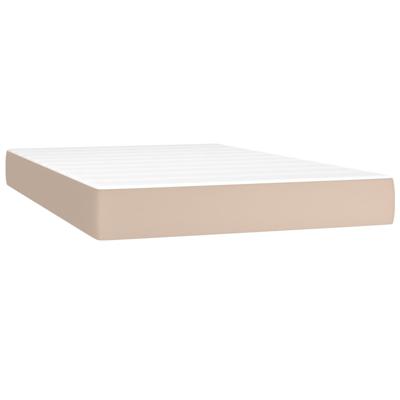 Boxspring met matras kunstleer cappuccinokleurig 140x190 cm