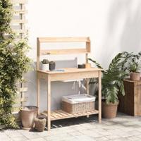 VidaXL Oppottafel met spoelbak 147,5x44x139,5 cm massief vurenhout - thumbnail