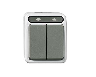 Merten 4075013 AquaStar Compleet Rolluikknop spatwaterdicht Lichtgrijs 1 stuks 1 stuk(s)