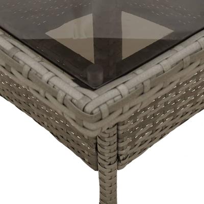 3-delige Tuinset met kussens poly rattan en glas grijs - thumbnail