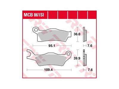 TRW -lucas remblokken "mcb 861" brake pad mcb 861 si sintered metal