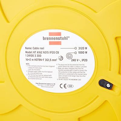 Brennenstuhl Kabeltrommel 1241000300 zelfoprollende kabelhaspel buitengebruik 16m