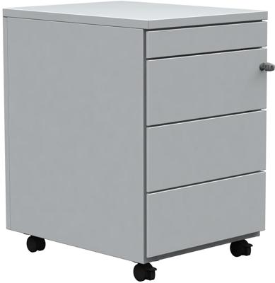 Mobiele ladenblok, 3 laden + pennenlade, wit