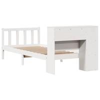 Bed met boekenkast zonder matras grenenhout wit 90x200 cm - thumbnail