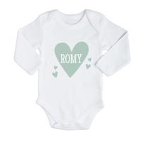 Romper bedrukken - Lange mouw - Wit - 62/68 - thumbnail