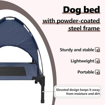 VidaXL Hondenbed marineblauw 62 x 48 x 61 cm staal