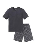 Heren shortama - Ebony Grey - Zomer pyjama maat 62 - thumbnail