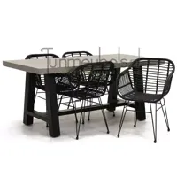 Tuinstoel Moda zwart met Cento tafel 180 cm - thumbnail