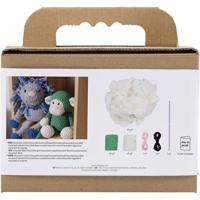 Creativ Company Hobbyset amigurumi, aap, groen, off white, 1 doos - thumbnail