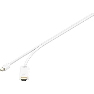 Renkforce Mini-displayport / HDMI Adapterkabel Mini DisplayPort-stekker, HDMI-A-stekker 1.00 m Wit RF-3697528 Vergulde steekcontacten DisplayPort-kabel