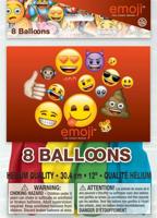 Haza Witbaard ballonnen emoji, 8st. - thumbnail