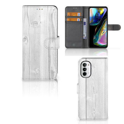 Motorola Moto G52 | Moto G82 | Book Style Case | White Wood