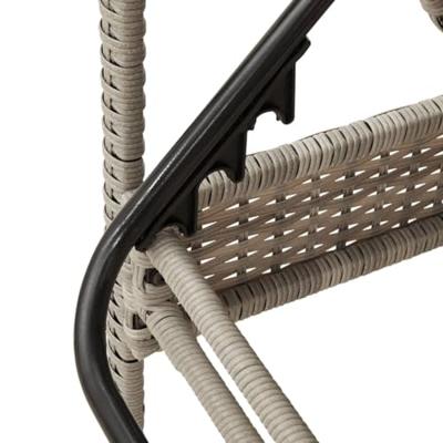 Ligbed met kussen 63x200x81 cm poly rattan lichtgrijs - thumbnail