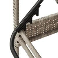 Ligbed met kussen 63x200x81 cm poly rattan lichtgrijs - thumbnail