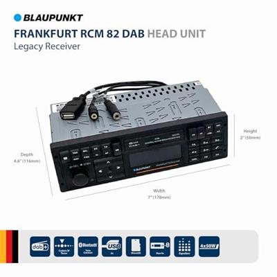 Blaupunkt Frankfurt RCM 82 Autoradio enkel DIN Aansluiting voor stuurbediening, Bluetooth handsfree, DAB+ tuner Blaupunkt Frankfurt RCM 82 Autoradio enkel DIN Aansluiting voor stuurbediening, Bluetooth handsfree, DAB+ tuner